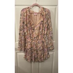 Buddy Love Zozo Magical Elastic Waist Pastel Metallic Tones Dress, M